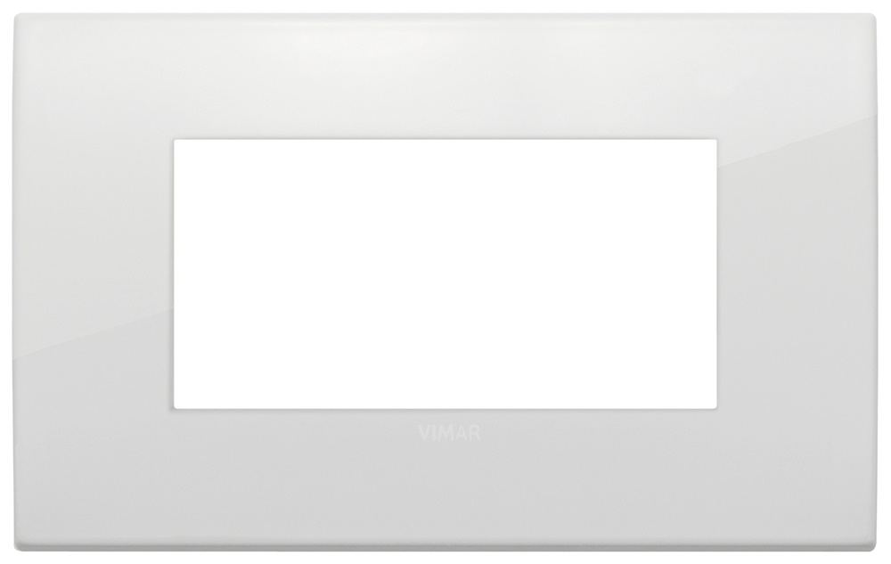 Placca Arké fit 4 moduli metallo polar matt per installazioni elettriche