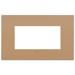 Placca Arké Fit 4 moduli metallo terra di siena per installazioni elettriche