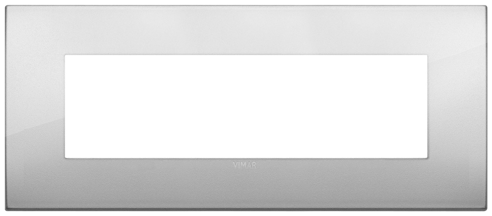 Placca Arké fit metallo 7 moduli argento per installazioni elettriche