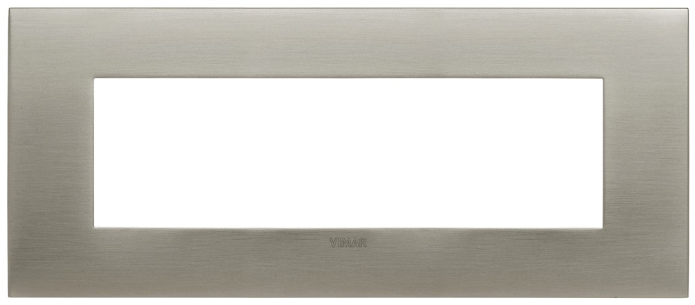 Placca Arké Fit 7 moduli acciaio spazzolato metallo per installazioni elettriche