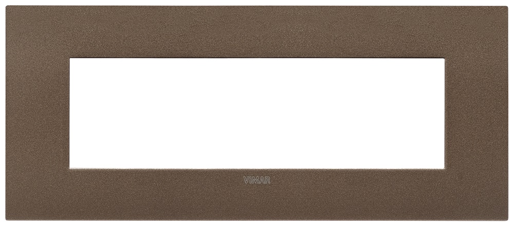 Placca Arké Fit 7 moduli metallo bronzo matt per impianti elettrici