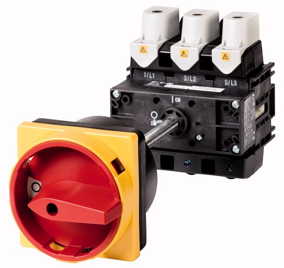 Interruttore generale P5 3 poli 250A maniglia rossa blocco giallo IP65 uso industriale