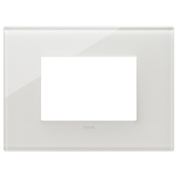 Placca 3 moduli cristallo bianco latte per impianti elettrici