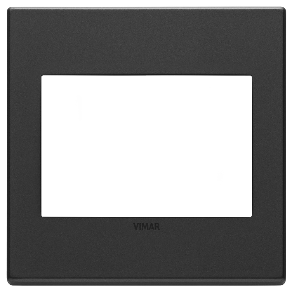 Placca 3 moduli BS metallo base grigio antracite per installazioni elettriche