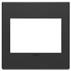 Placca 3 moduli BS metallo base grigio antracite per installazioni elettriche
