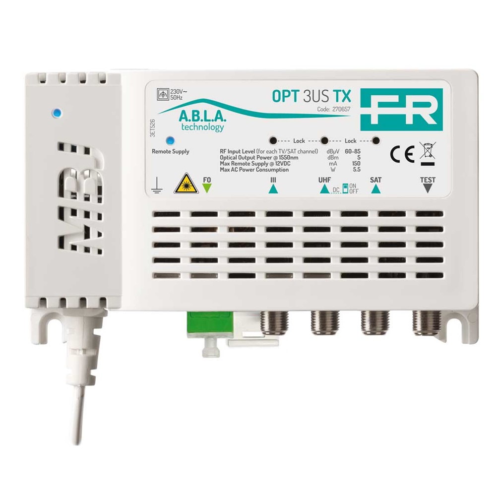 Trasmettitore ottico 3 ingressi 3 bande fibra singola FTTH