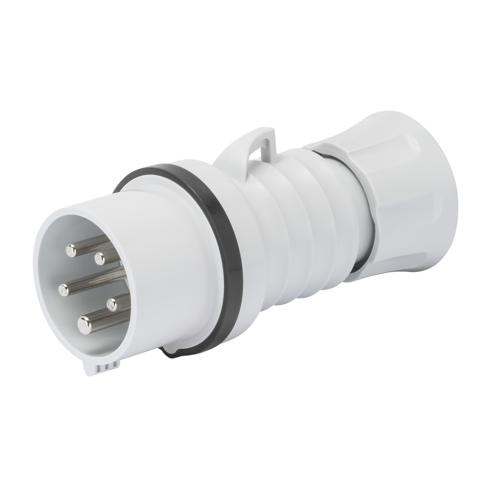 SPINA MOBILE DIRITTA HP - IP44/IP54 - 3P+N+T 32A 600-690V 50/60HZ - NERO - 5H - CABLAGGIO A VITE