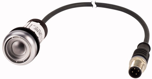 Pulsante piatto impulso 1 contatto NC cavo 0,2m connettore M12 IP66-69K industriale sicurezza IEC/EN 60947-5-1