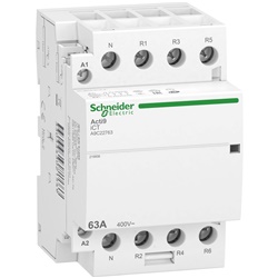 Contattore modulare iCT 4NC 63A comando 230-240V AC 3P+N applicazioni illuminazione