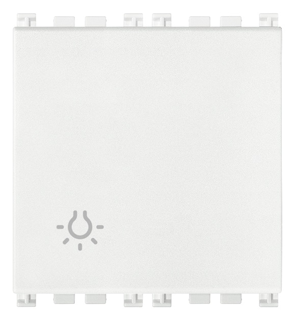 Pulsante 1P NO 10A 250V luce illuminabile tasto sostituibile bianco 2 moduli