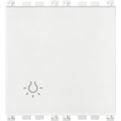 Pulsante 1P NO 10A 250V luce illuminabile tasto sostituibile bianco 2 moduli
