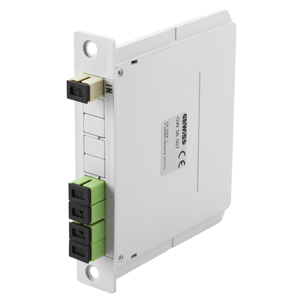 Splitter ottico 1x4 con bussole SC/APC per cablaggio strutturato reti LAN fibra ottica Data Center