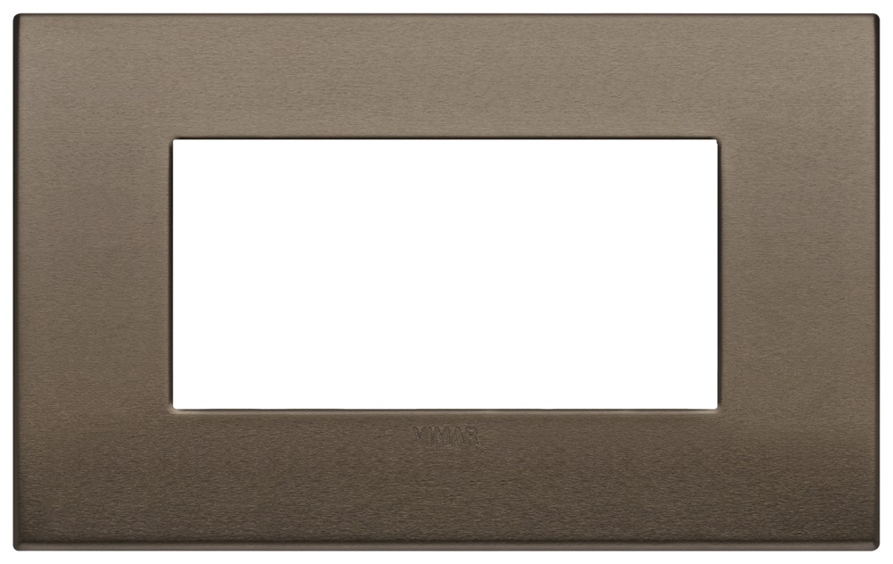 Placca Classic 4 moduli alluminio bronzo scuro per impianti elettrici