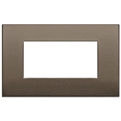 Placca Classic 4 moduli alluminio bronzo scuro per impianti elettrici