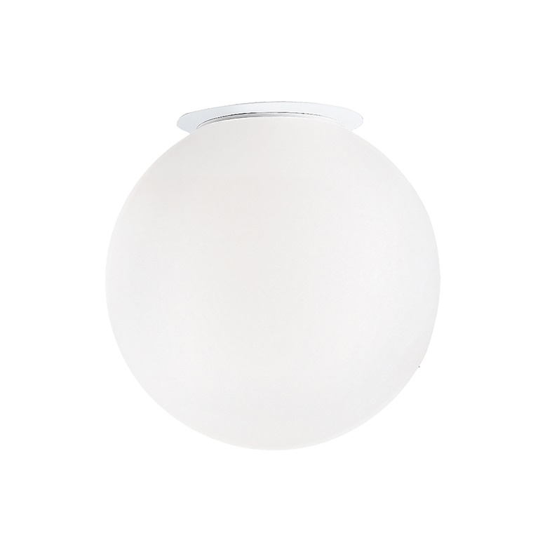 Applique plafoniera bianca vetro satinato E27 30cm illuminazione interna design essenziale