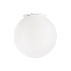 Applique plafoniera bianca vetro satinato E27 30cm illuminazione interna design essenziale
