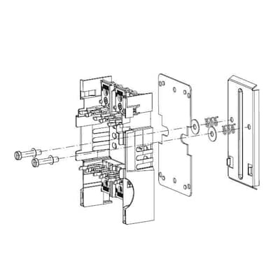 Adattatore montaggio doppia barra DIN resistente per impianti elettrici modulari