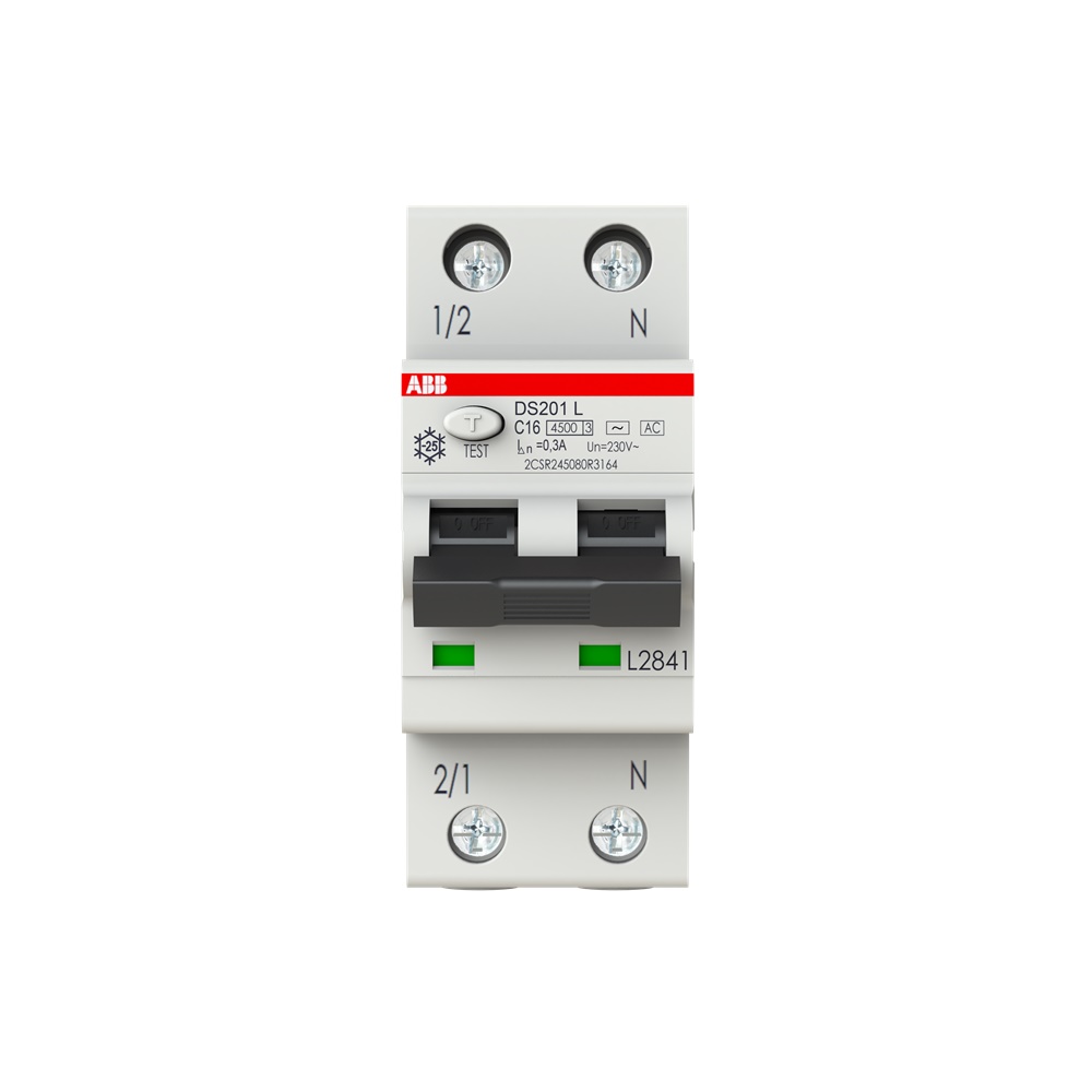 Interruttore differenziale magnetotermico DS201 L 16A 30mA 1P+N AC protezione impianti residenziali e commerciali