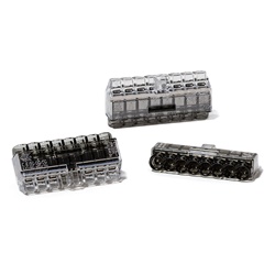 Morsetto elettrico 8 vie HCPM-8 design compatto salvaspazio per connessioni rapide e sicure in impianti elettrici