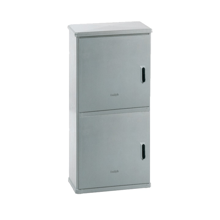 Armadio vetroresina 2 vani serratura cremonese ventilazione naturale IP44 IK10 pavimento