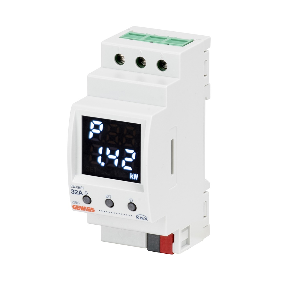 MISURATORE ENERGIA AD INSERZIONE DIRETTA - MONOFASE - 32A - KNX - IP20 - 2 MODULI DIN