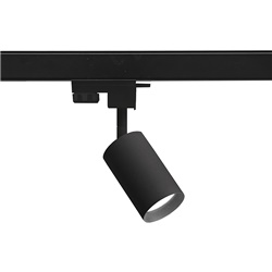 Proiettore binario trifase nero orientabile attacco GU10 per illuminazione direzionale professionale
