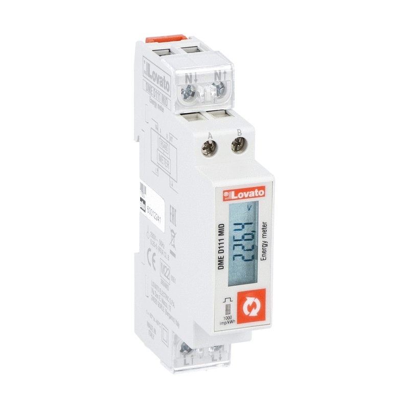 Contatore energia monofase 40A 1 modulo RS485 omologato MID 230VAC multimisura