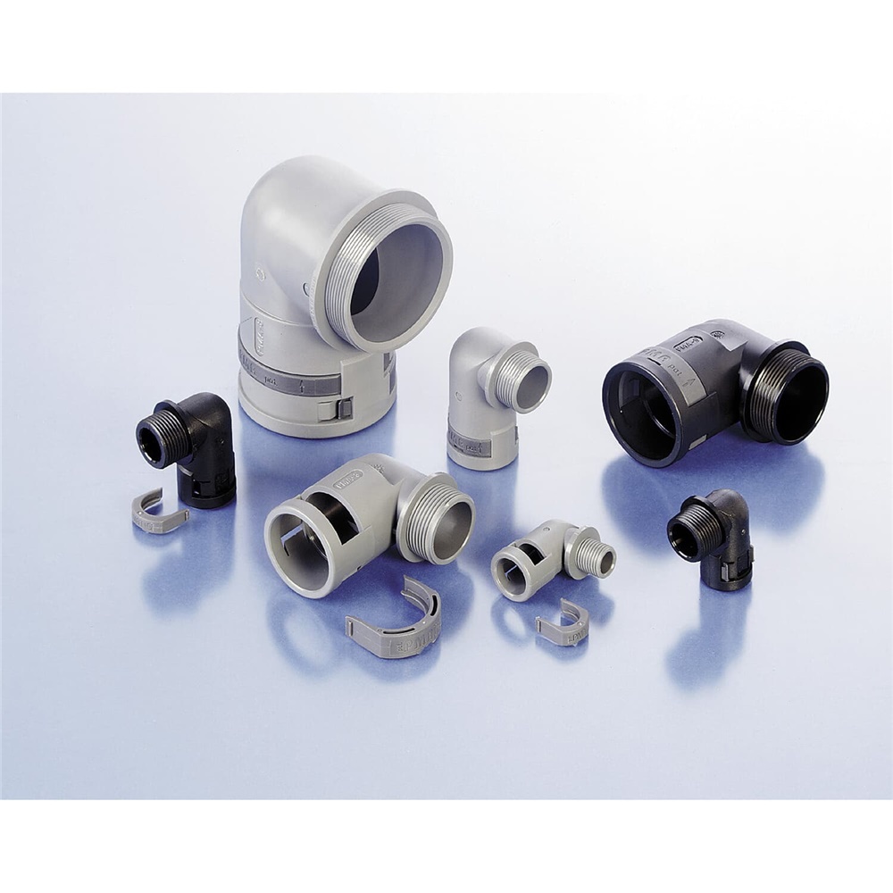 Raccordo 90 gradi DN10 3/8 GAS PA6 nero IP66 per installazioni elettriche robuste