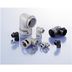 Raccordo 90 gradi DN10 3/8 GAS PA6 nero IP66 per installazioni elettriche robuste