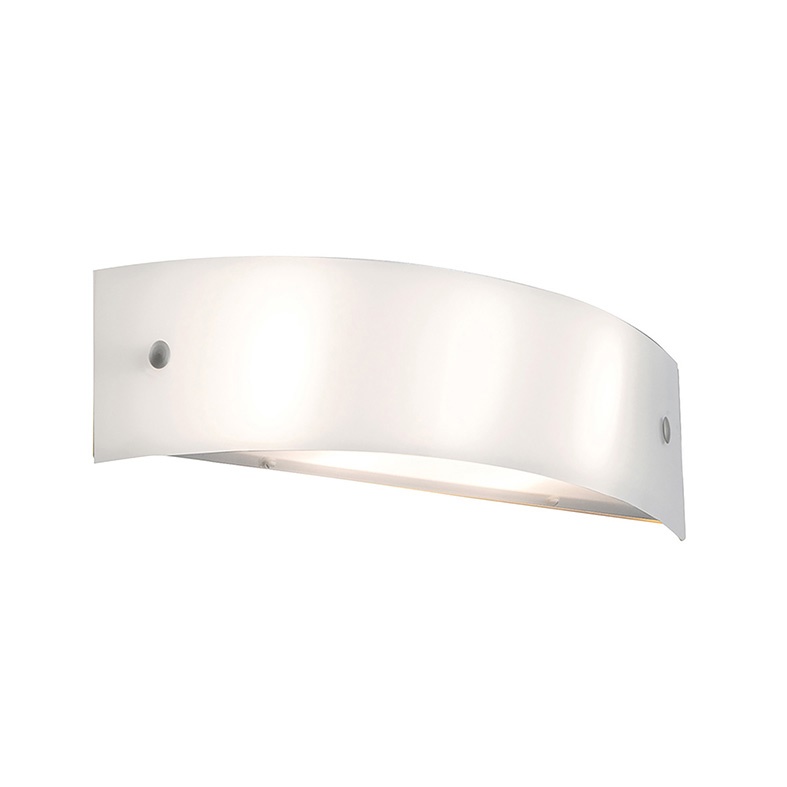 Applique vetro bianco satinato E27 39 cm luce diffusa interni design minimalista