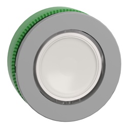 Testa pulsante luminoso bianco aggancio filopannello- per LED universale- Ø30
