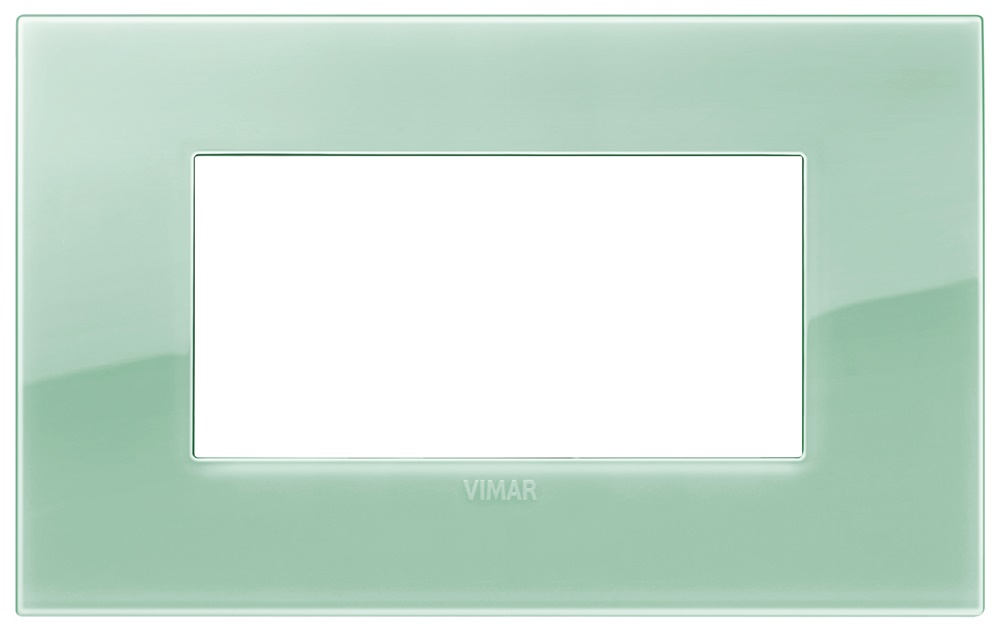 Placca Classic 4 moduli tecnopolimero Reflex salvia per installazioni elettriche