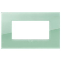 Placca Classic 4 moduli tecnopolimero Reflex salvia per installazioni elettriche