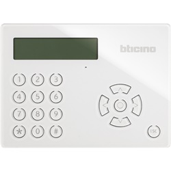 Tastiera meccanica antifurto multifunzione con display LCD e lettore transponder per programmazione centrali colore bianco