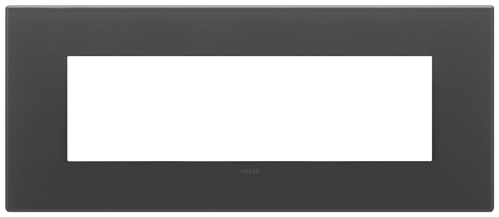 Placca 7 moduli nero satinato cristallo per installazioni elettriche