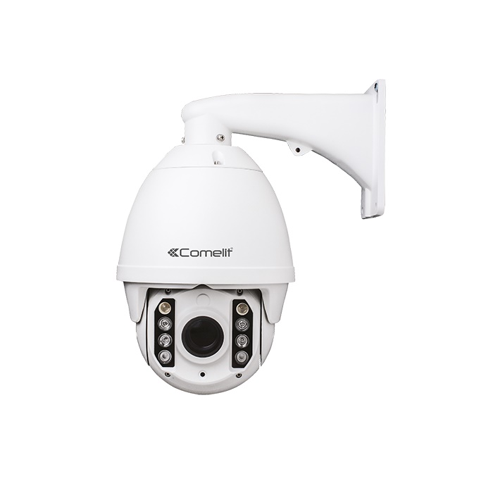 Telecamera AHD PTZ dome Full HD, zoom ottico 20x, Smart IR 150m, IP66 6, supporto e alimentatore