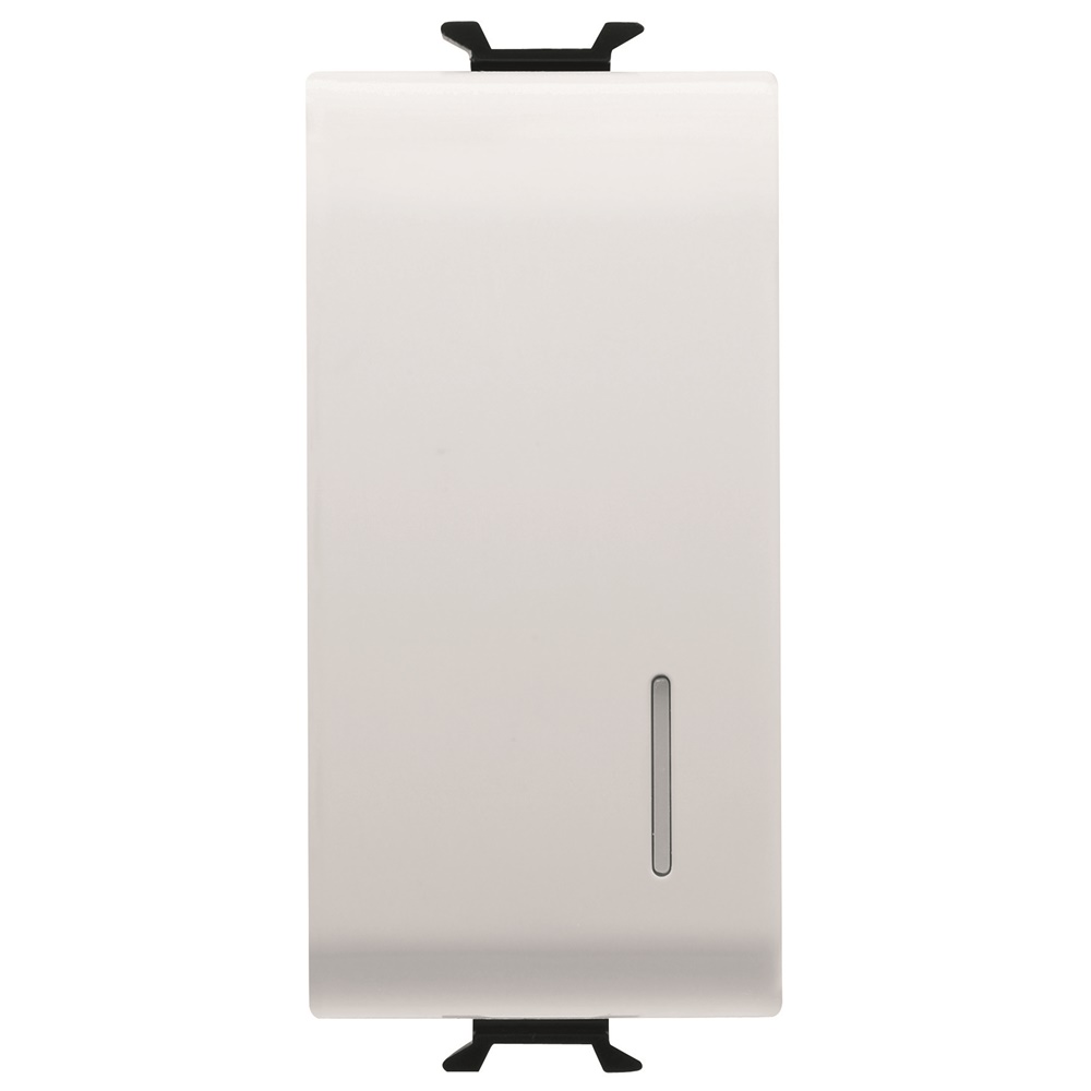 Pulsante elettrico luminoso LED 230V 1 modulo serie civile Chorus bianco lucido