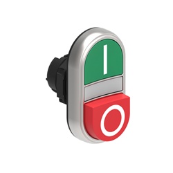 Pulsante doppio impulso Ø22mm plastica cromata con indicatore luminoso bianco serie Platinum per comandi industriali