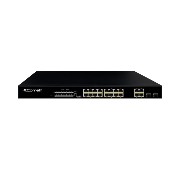 Serie Advance - Switch PoE 16 porte + 4 combo + 2 slot SFP, gigabit, compatibile sistema ViP