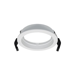Ghiera tonda bianca con cornice per fissaggio sicuro componenti illuminazione incasso