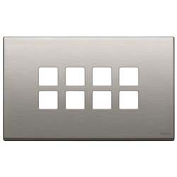 Placca 4 moduli 8 comandi Flat domotici KNX metallo nichel spazzolato