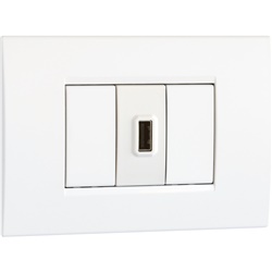 Power USB bianco caricabatterie 5V 1,5A incasso per smartphone tablet casa ufficio