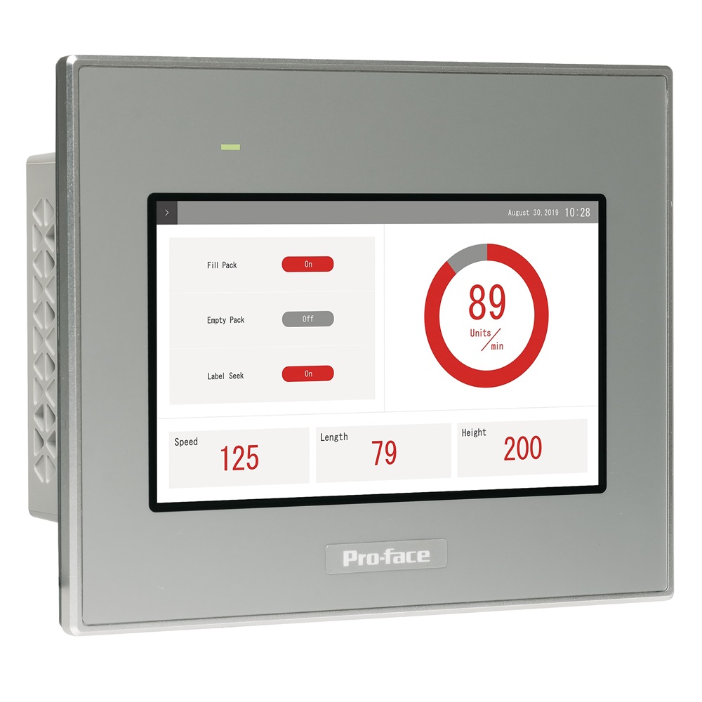 4W touch panel display, 1COM, 2Ethernet, USB host&device, 24VDC