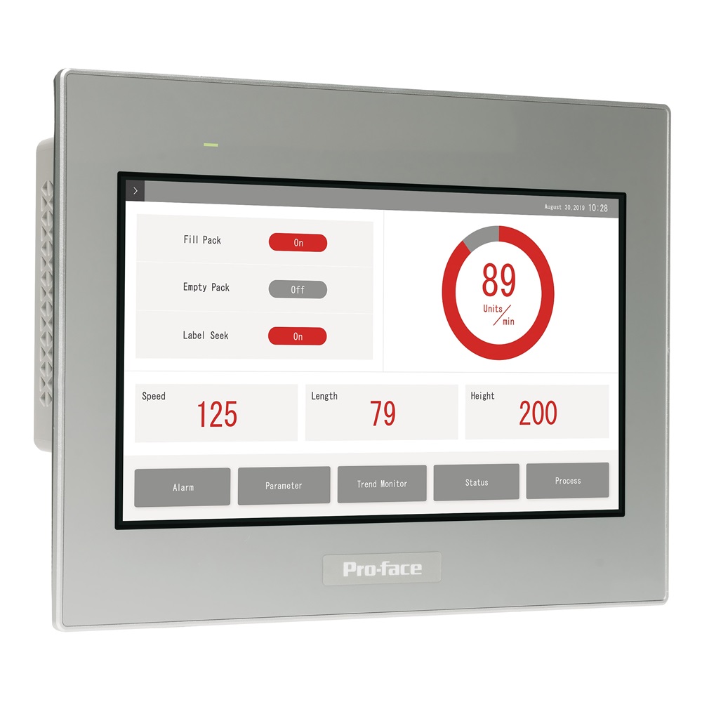 4W touch panel display, 1Ethernet, USB host, 24VDC