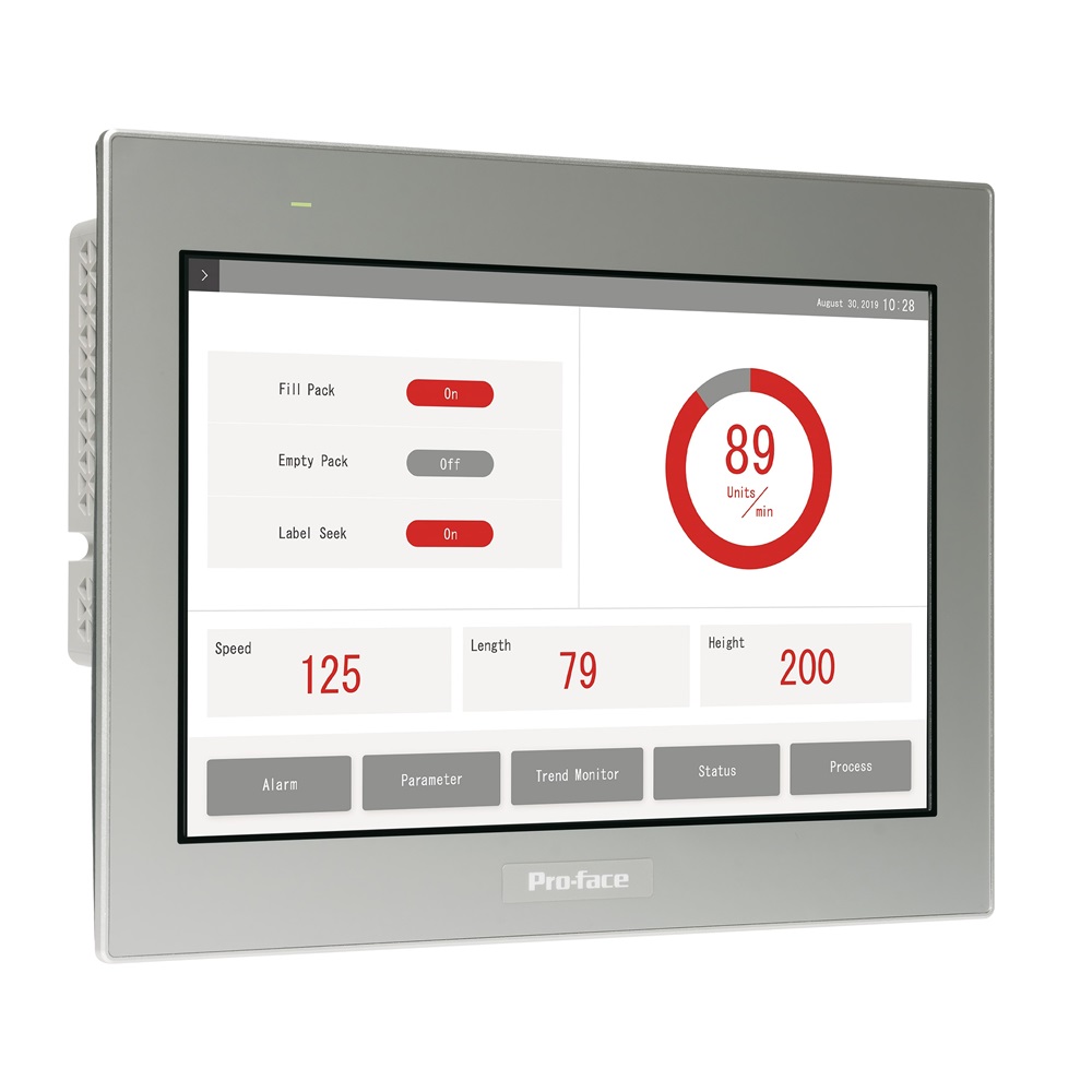 12W touch panel display, 2Ethernet, USB host, 24VDC