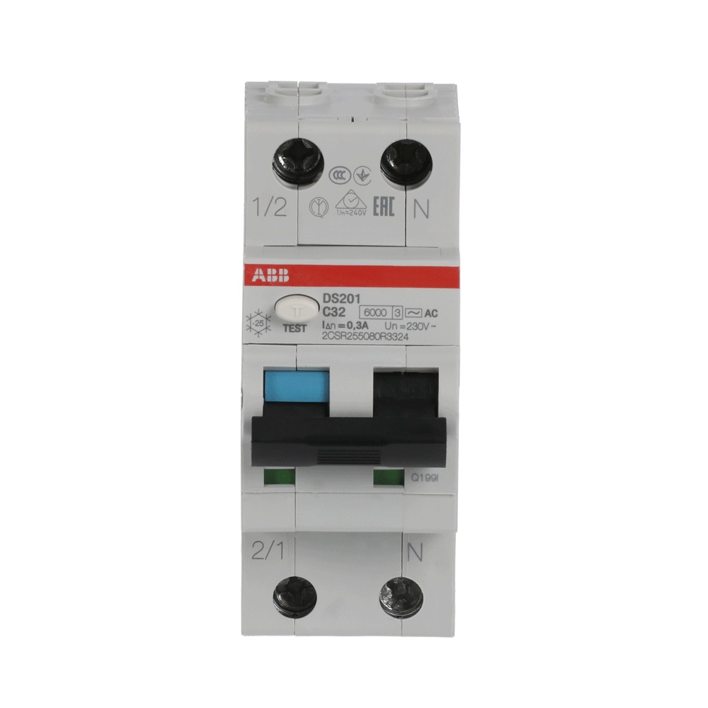Interruttore differenziale magnetotermico DS201 32A 300mA 1P+N Tipo AC per protezione impianti residenziali e commerciali