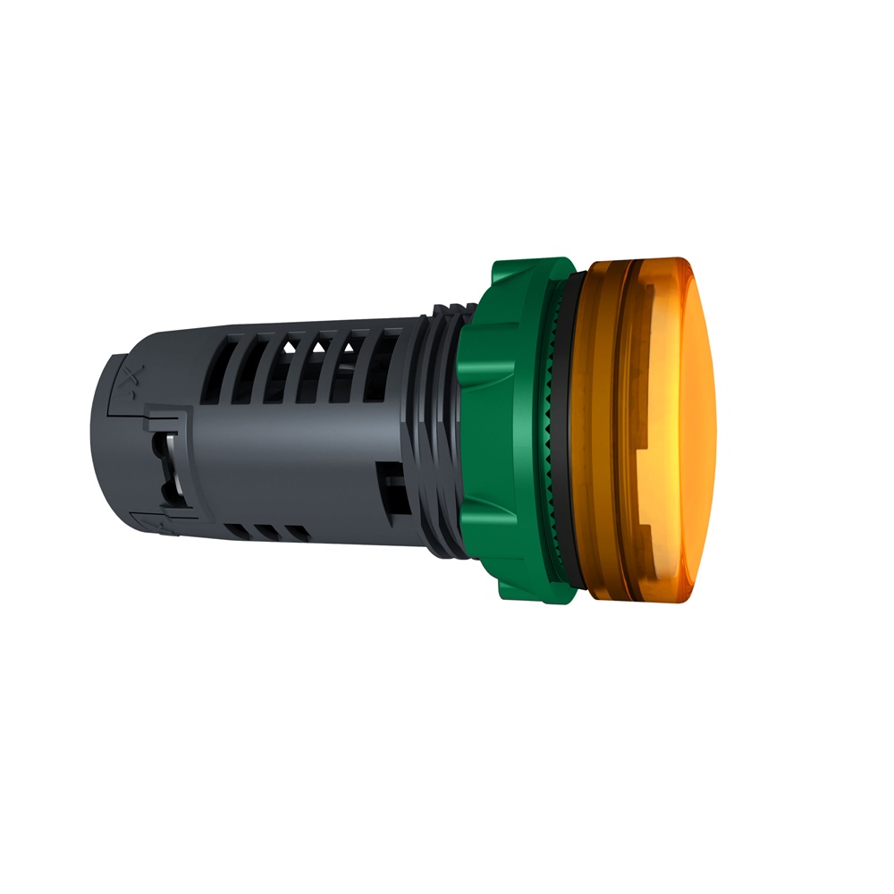 Lampada spia monoblocco arancio Ø22 con LED integrato 230Vac