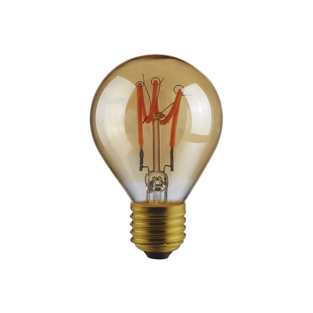 Lampadina LED E27 4W dimmerabile finitura oro 360° luce calda ambienti residenziali e commerciali