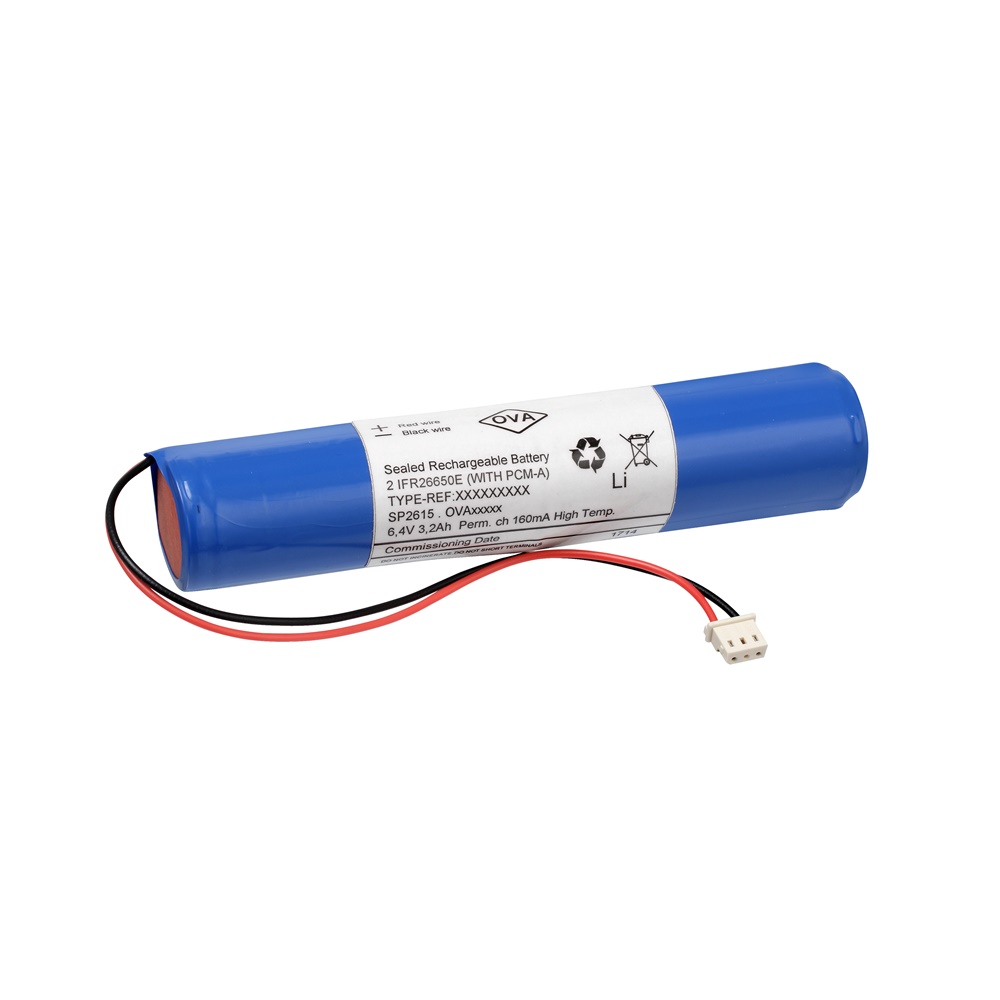 Batteria LiFePO4 6,4V 3,2Ah formato bastone per applicazioni elettroniche portatili