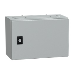 Cassetta acciaio montaggio parete 200x300x150 mm porta piena IP66 IK08 grigio RAL 7035